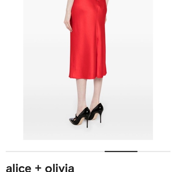 Alice & Olivia Maeve satin midi slip skirt - Picture 16 of 16